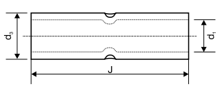 Copper Connectors - Standard Type Long Barrel with Cable Stopper - diagram