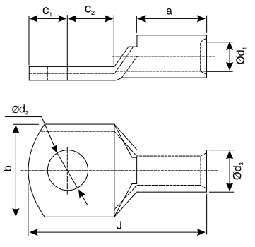Extra Wide Palm Type With Inspection Hole - diagram
