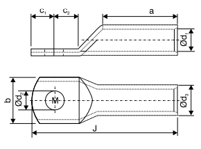 Light Duty Long Barrel W-O Inspection Hole for Aluminium Conductors - diagram