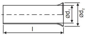 Mini Catalog - 3D End-Sleeves - Dimensions DIN 46228, Part 1 - diagram