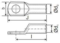 Mini Catalog - Compression Type - Aluminum Tubular Terminal Ends for Crimping to Aluminum Conductors - diagram
