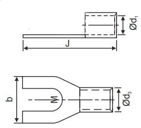 Mini Catalog - Terminal Ends, Fork Type - Standard Type, Brazed Seam - diagram-1