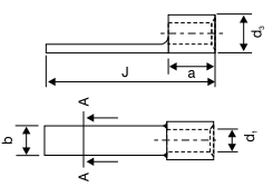 Sheet Metal Lugs - Flat Pin Type, Brazed Seam - diagram