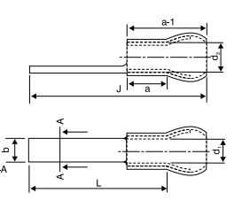 Sheet Metal Lugs - Flat Pin Type Double grip with insulating sleeve - diagram