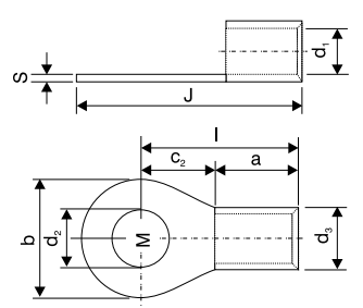 Sheet Metal Lugs - Ring Type Brazed Seam - diagram