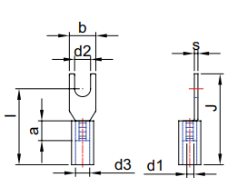 Sheet Metal Lugs - Tailormade Fork Type-Type-I Brazed Seam Type-II With Insulating Sleeve - Type II - diagram