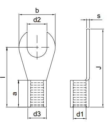 Sheet Metal Lugs - Tailormade Fork Type With Brazed Seam - diagram