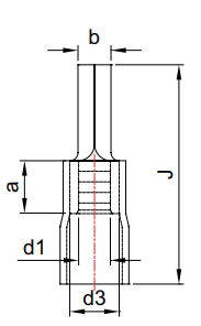 Sheet Metal Lugs - Tailormade Rectangular Pin Type with Insulating Sleeve - diagram
