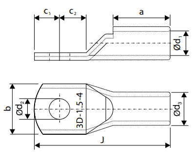 Standard Type, With Inspection Hole for Copper Conductors - diagram