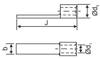 Terminal Ends, Flat Pin Type - Standard Type w-o Sleeve, Brazed Seam - diagram