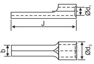 Terminal Ends, Rectangular Pin Type - Brazed Seam - diagram