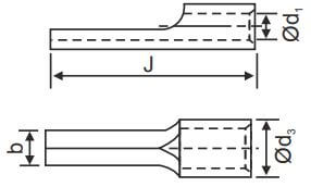 Terminal Ends, Round Pin Type - W-O Sleeve, Brazed Seam - diagram