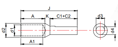 Wire Pin - Copper Reducer, For Copper Conductors - diagram